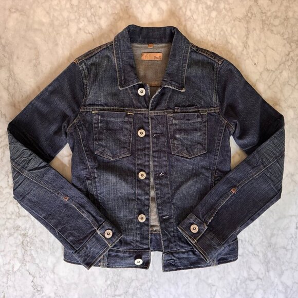 Yanuk Womens Blue Denim Trucker Jacket Size Small S Japanese Denim - Picture 6 of 9